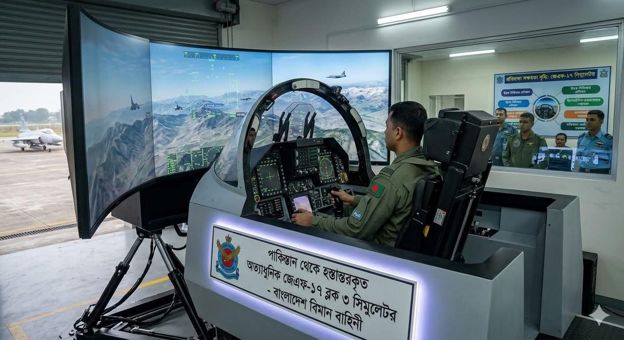 巴基斯坦向孟加拉国空军交付了1套JF-17“枭龙”战斗机模拟器，该模拟器可为孟加