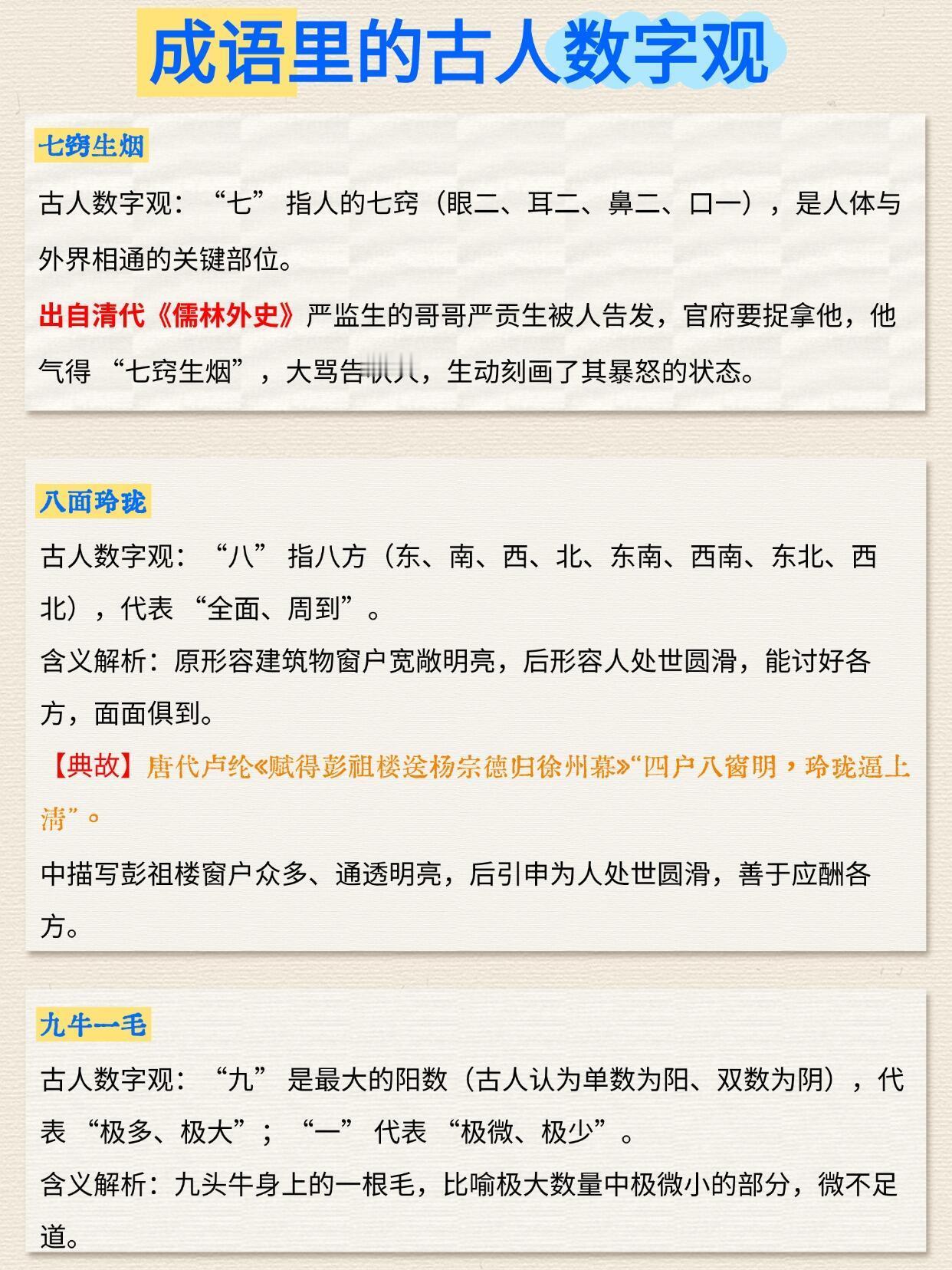 成语里的古人数字观