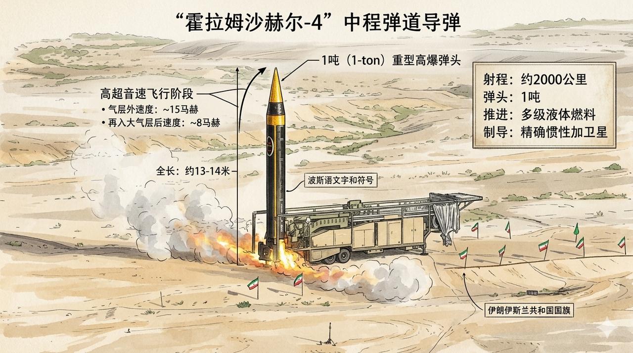 伊朗的“霍拉姆沙赫尔-4”导弹是伊朗伊斯兰革命卫队（IRGC）装备的中程弹道导弹