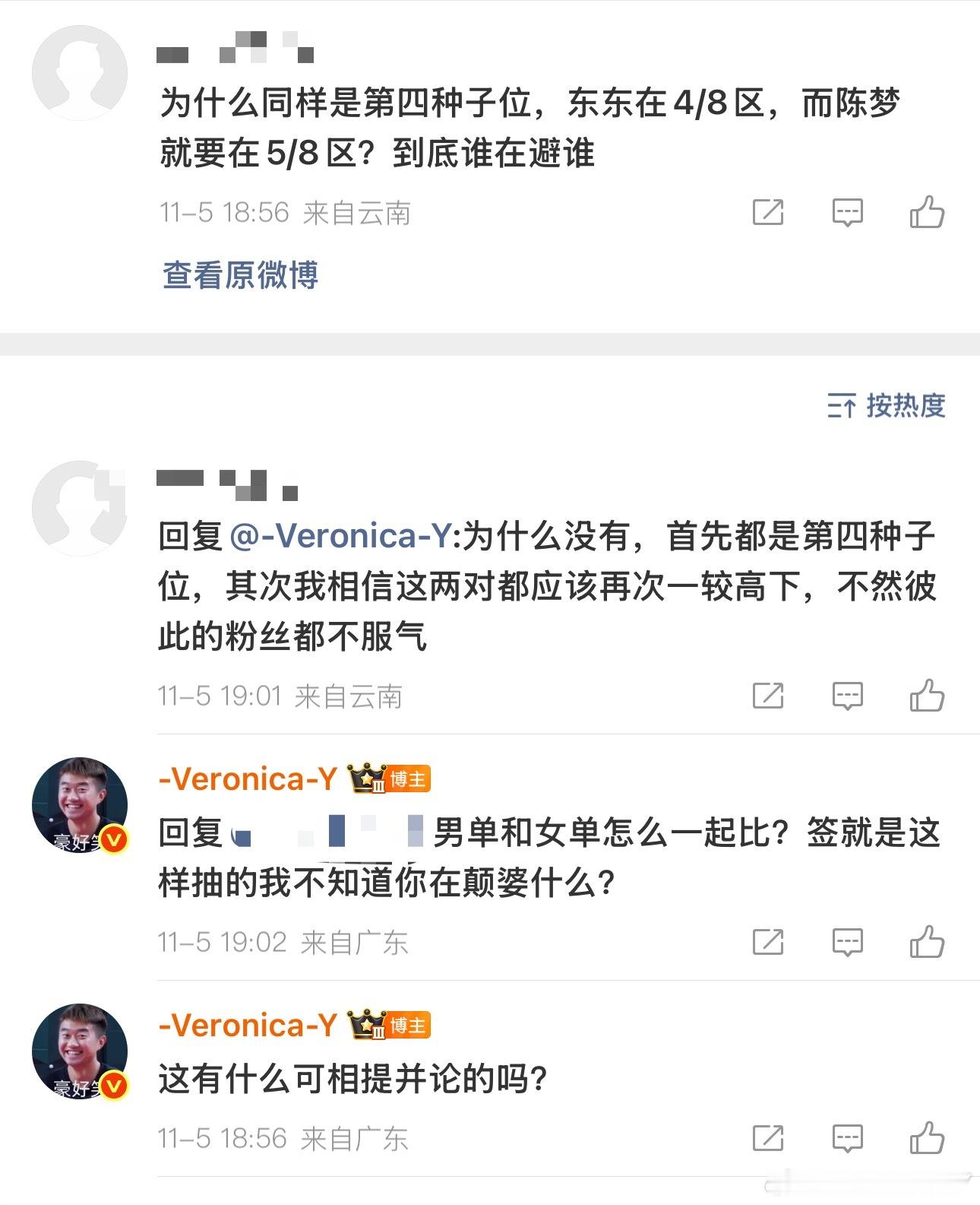 又不满意了又嫌弃女单上半区太水了性别都不一样也要强比！​​​