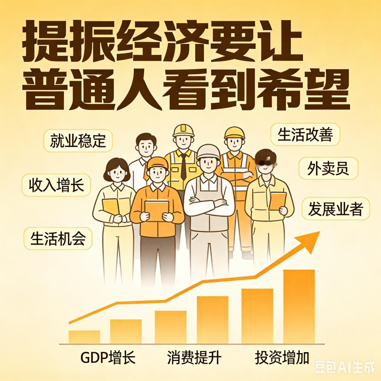 【提振经济要让普通人看到希望】现在我们面对很大的经济压力，这是我们必须面对的