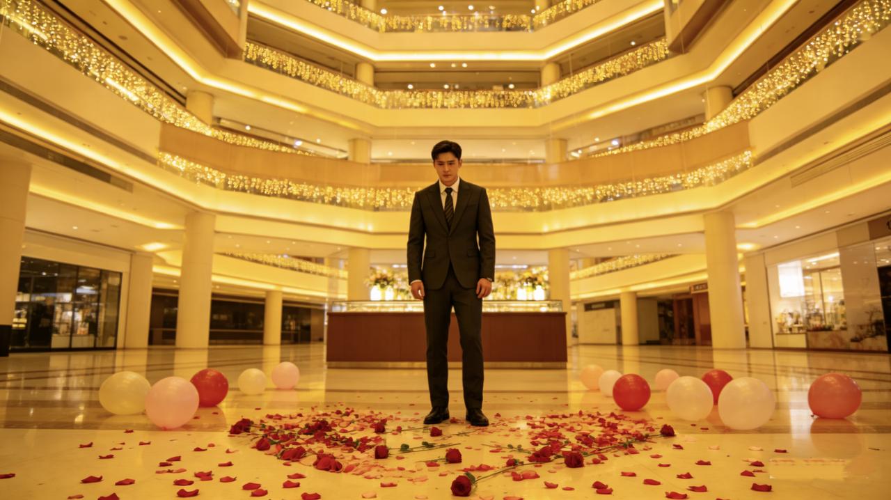 何安求婚失败了。他在商场中庭摆了玫瑰和气球，单膝跪下时，女友林茜的手机响了。她