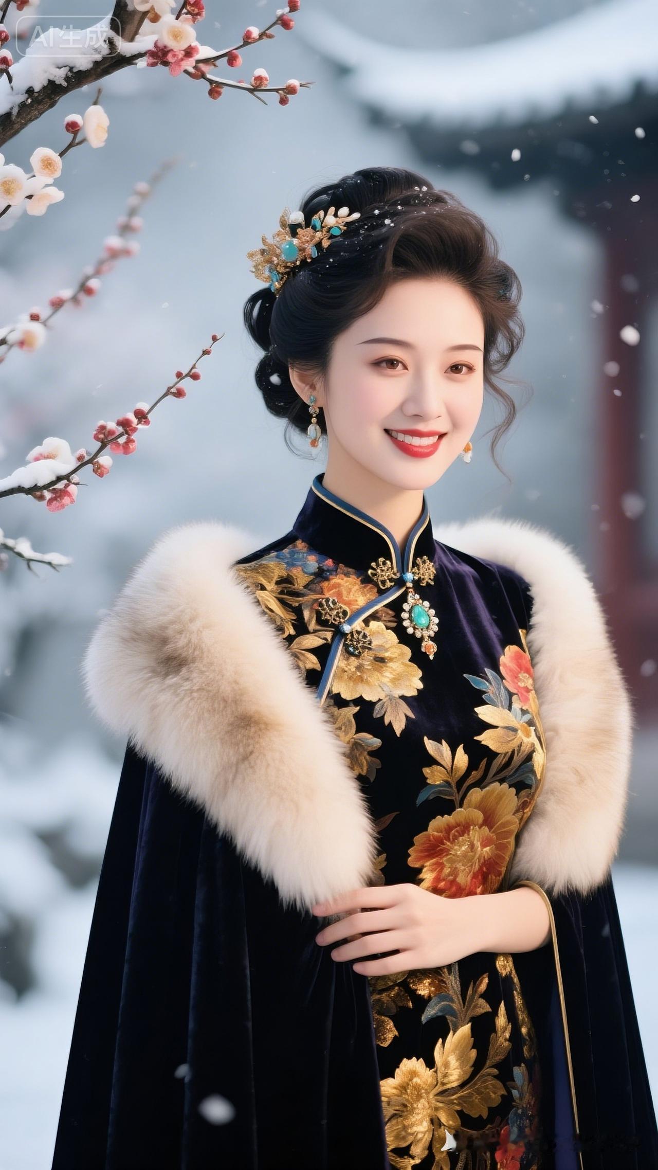 雪中仙子，古典优雅，花枝招展，美不胜收！