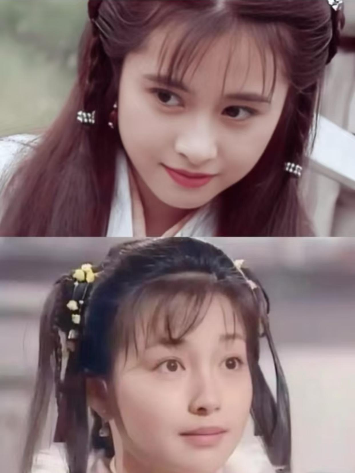 对于上了点年纪的观众来说，她俩就是甜妹top1，何美钿的钟灵和李绮红的郭襄一