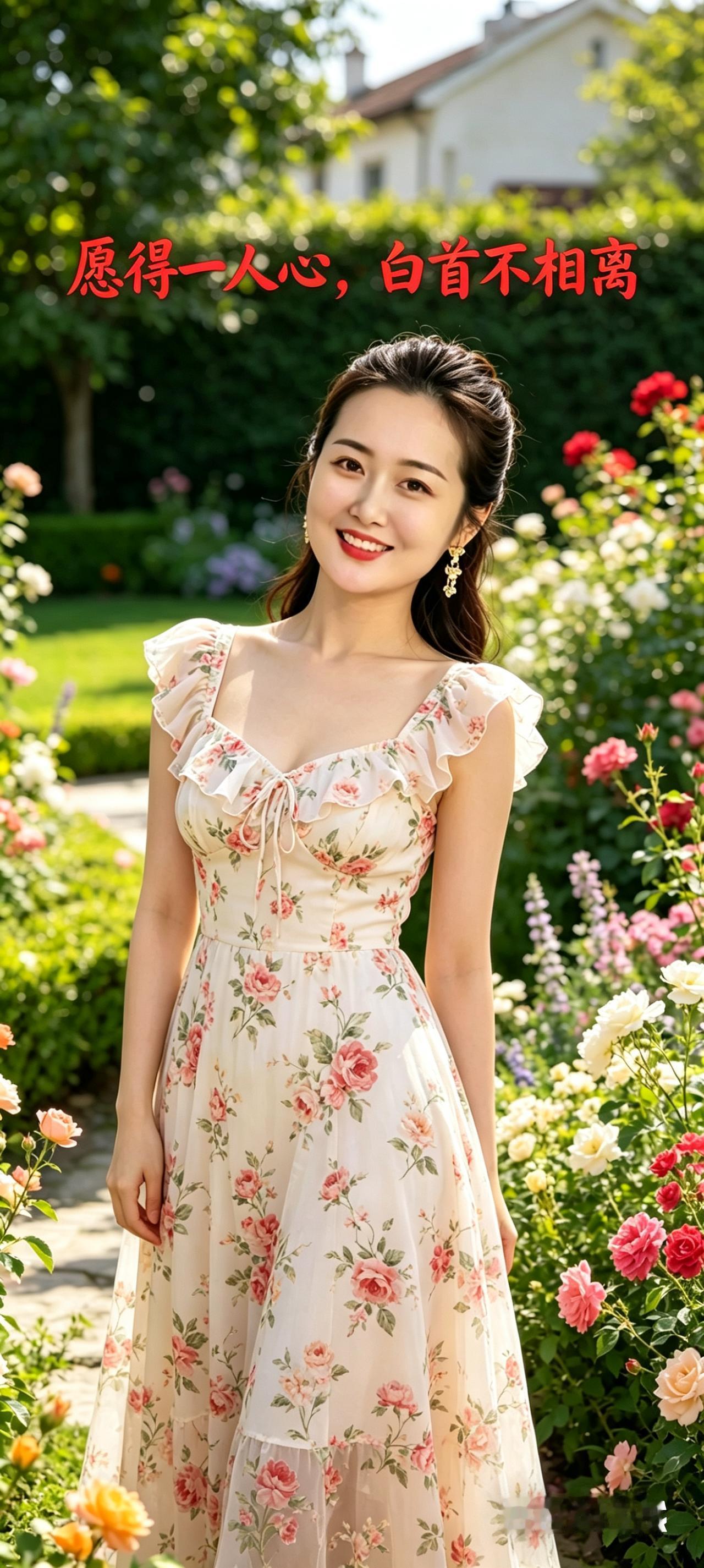 《寻伴情诗》花前浅笑韵如诗，梦盼良人共岁时。愿觅同心同路客，相携白首不相离。