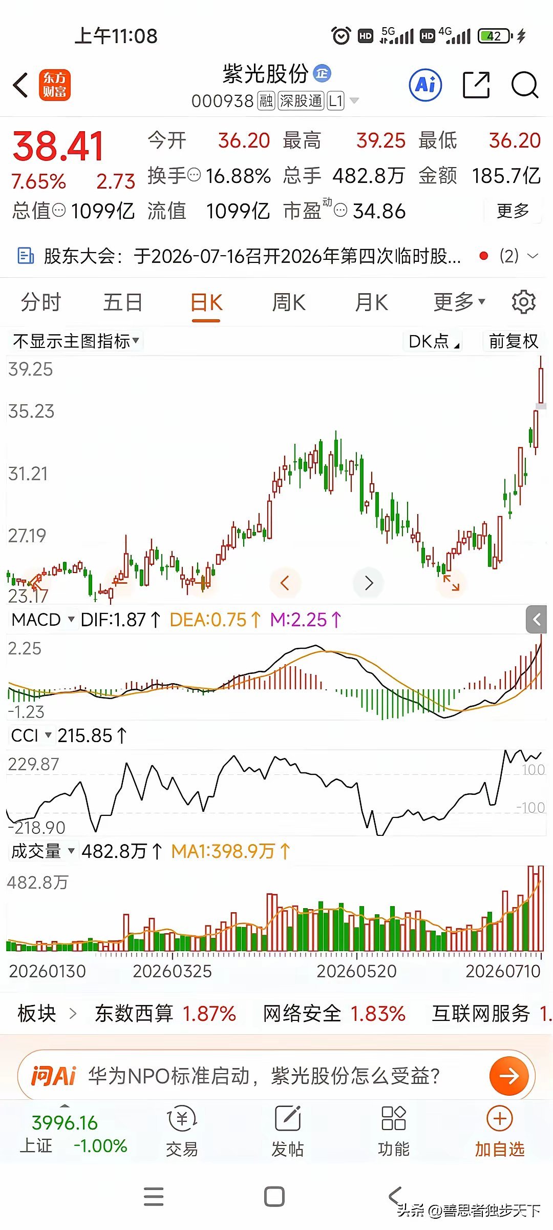 紫光股份这业绩，炸了💥刚刚公告，上半年净利预计19.1亿到23.2亿，同比增长