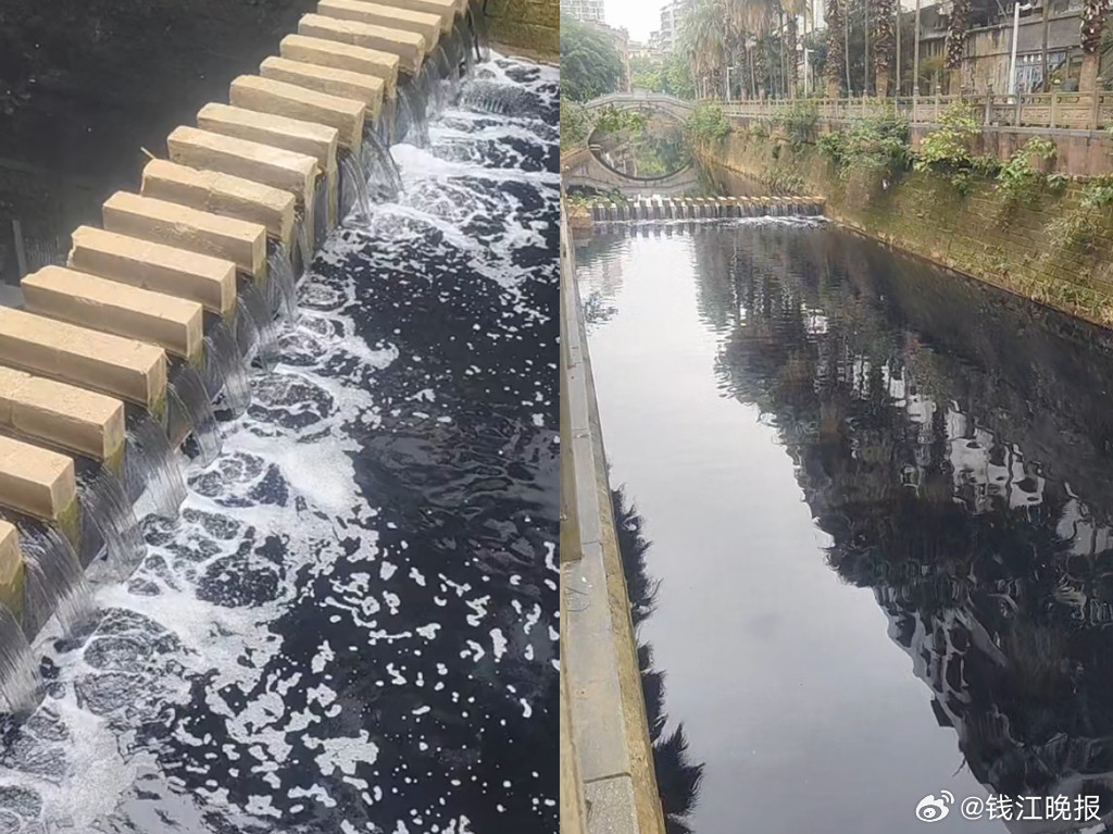 【#重庆一河道发黑发臭当地人称鱼死了#当地回应：正加紧推进整治】6月5日，有网