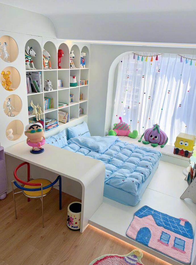 从小住在这样的卧室，得多开朗呀！🩵🩷💛​​​​