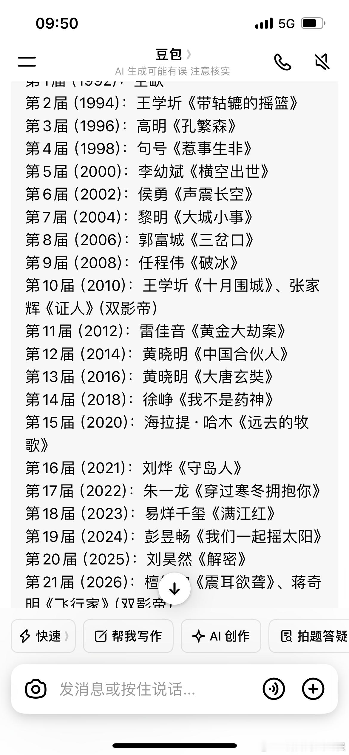 金鹿奖历届的影帝，早期有王学圻、高明、李幼斌、侯勇，港星黎明、郭富城、张家辉也拿下过金鹿影帝。黄晓明