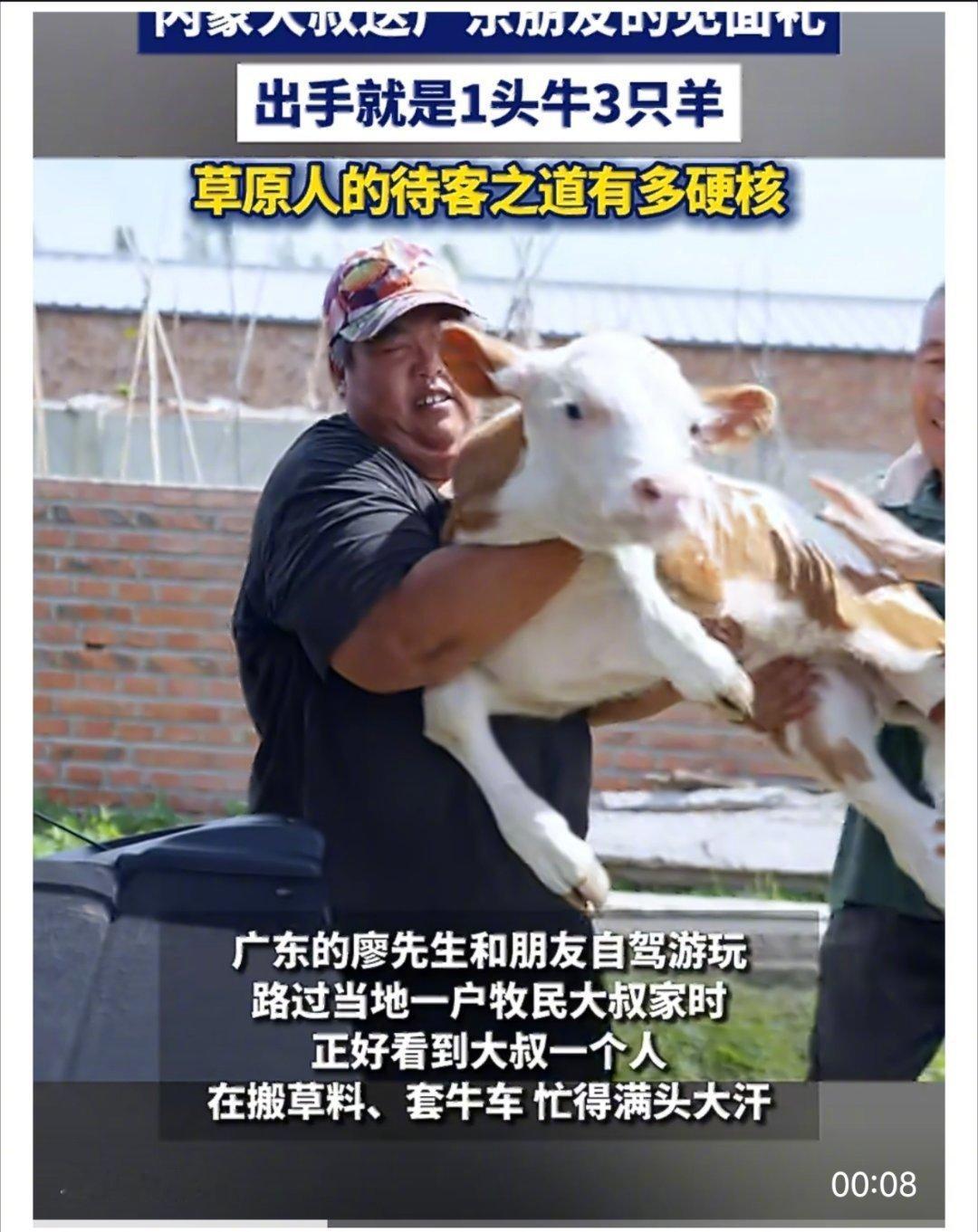 内蒙大叔见面礼出手就是1头牛3只羊草原人的待客之道有多硬核想起当年去慰问春节不