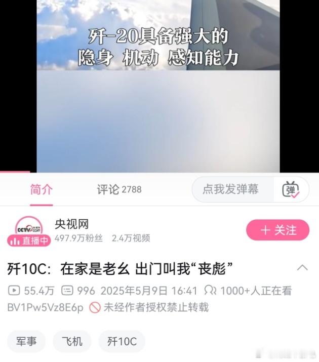 央视网：《歼10C：在家是老幺，出门叫我“丧彪”》hhhhhhh年轻人主导官媒