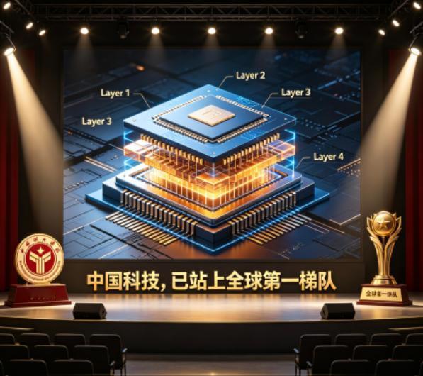 中科院扔下重磅王炸！国产芯片四层堆叠技术突破成功，中国直接冲进全球第一梯队，这一