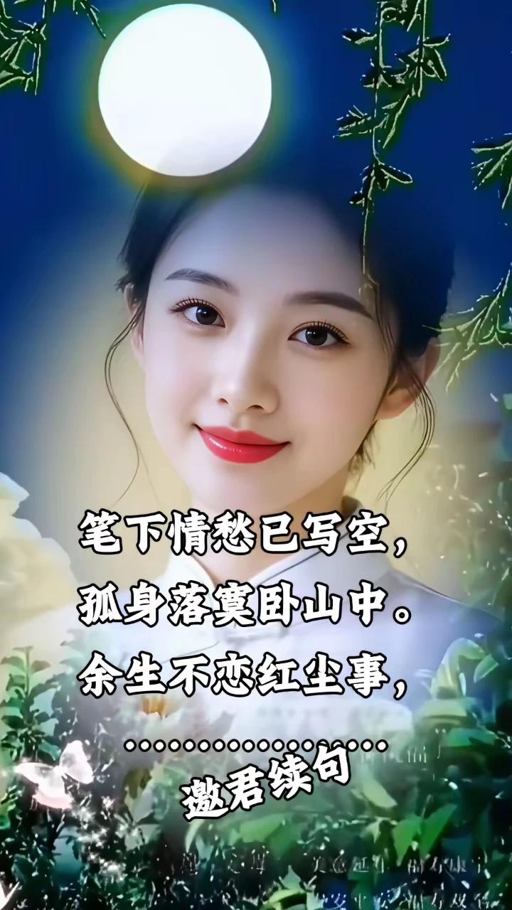 笔下情愁已写空，孤身落寞卧山中。余生不恋红尘事，跳出三界人轻松。