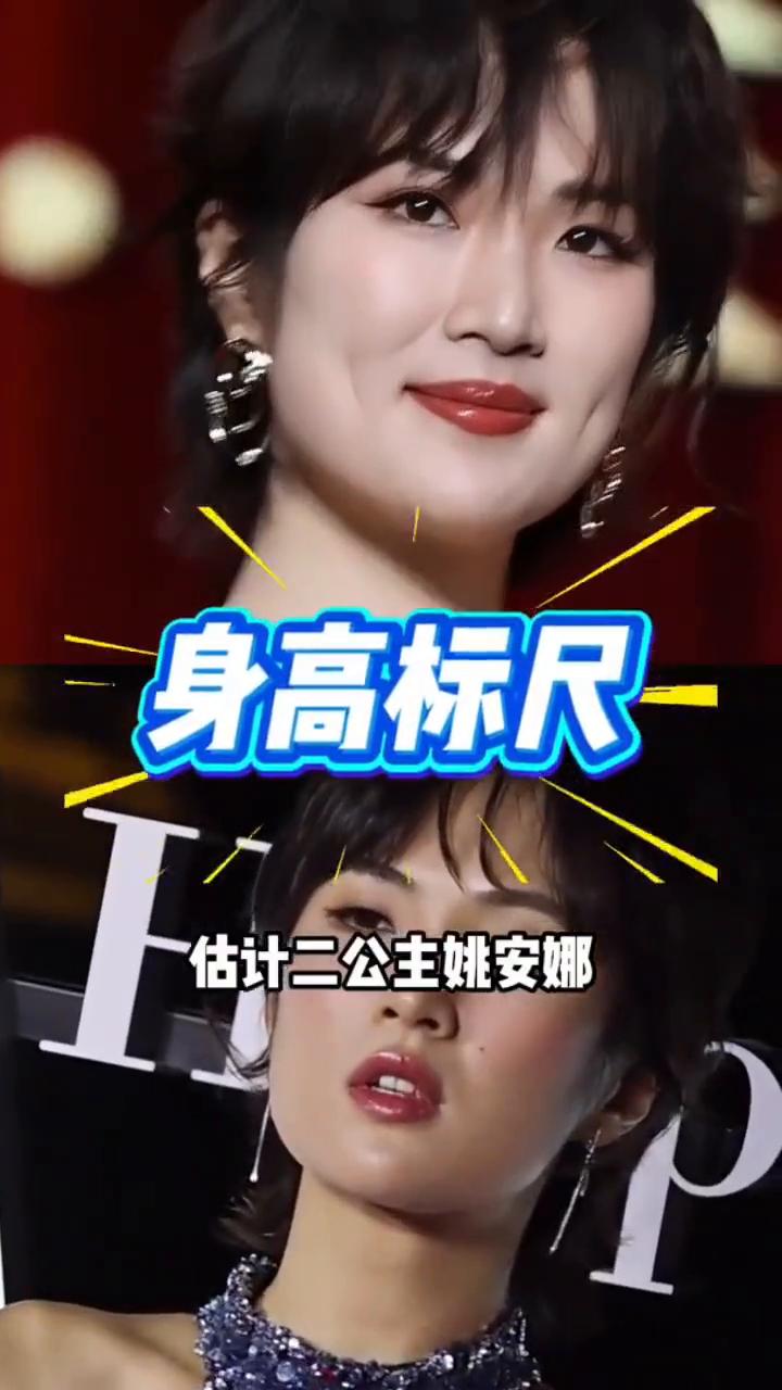 身高标尺：姚安娜。估计二公主姚安娜自己也没想到会成为内娱女星的同框噩梦。她实打