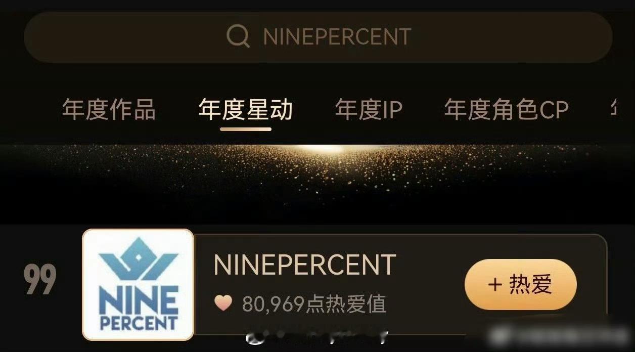 ninepercent进了超话大赏前一百