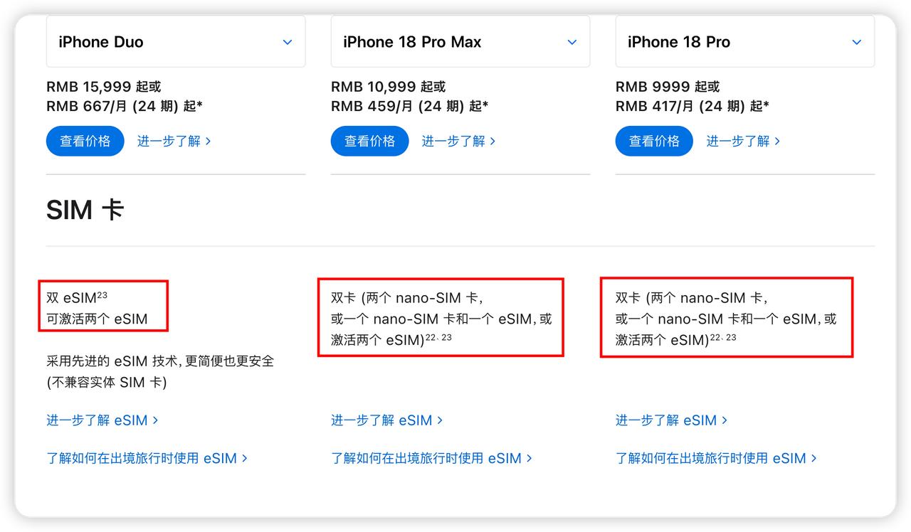 【国行iPhone18Pro支持eSIM】这次真的有点意思支持双实体卡之外