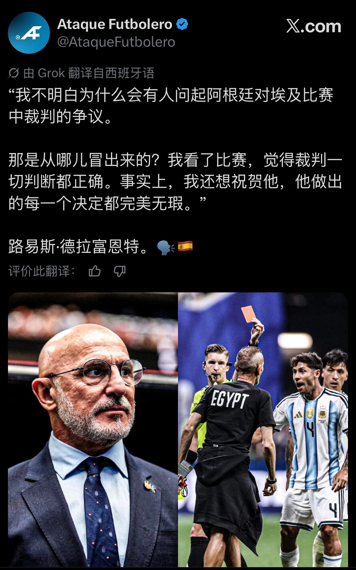 🇪🇸西班牙主帅路易斯·德拉富恩特（LuisdelaFuente）：“我