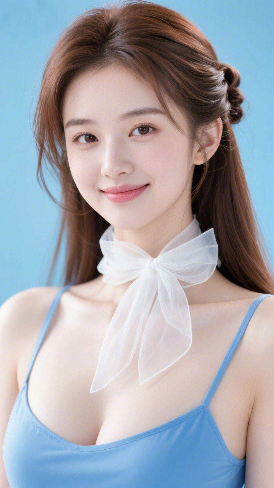 清风蓝影绘温柔夏日的风携着晴空的蓝，轻拂肩头时，漾开一圈温柔的涟漪。浅蓝衣