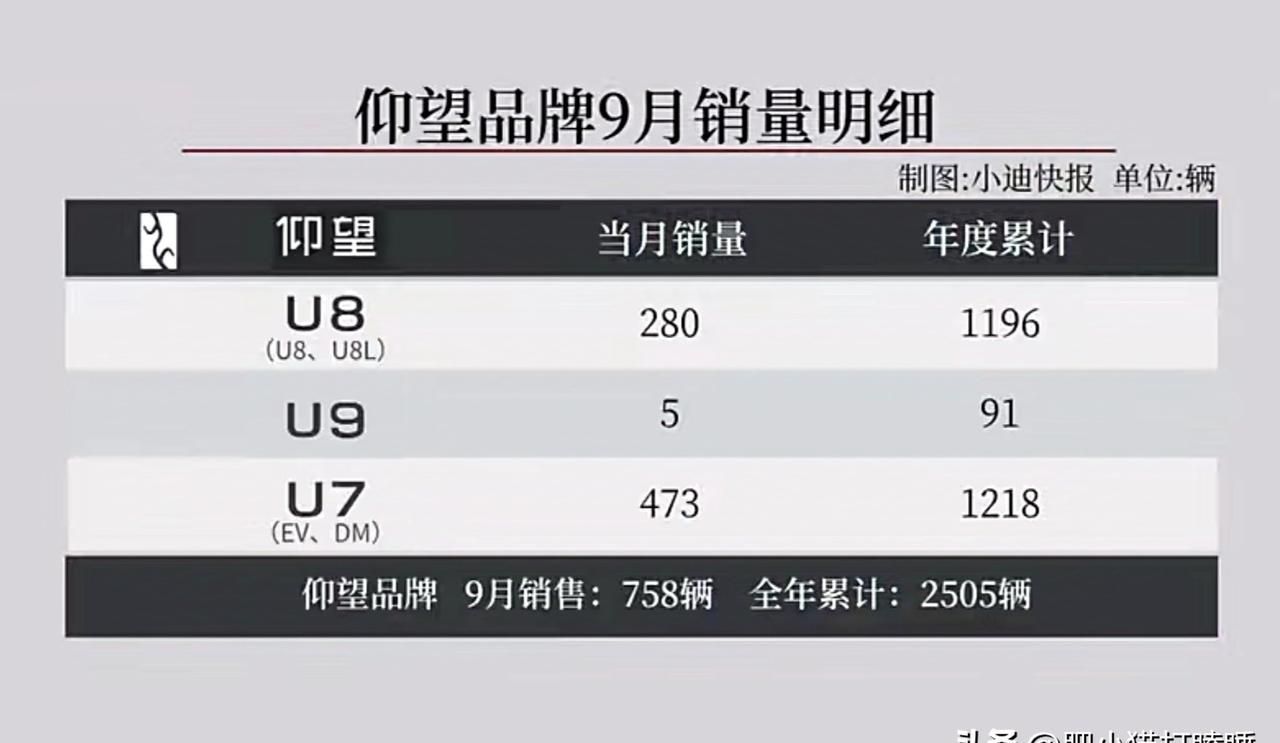 最近比亚迪卖车的事儿挺闹腾，他们旗下仰望品牌三款高价车九月销量冲上去了。最贵的U