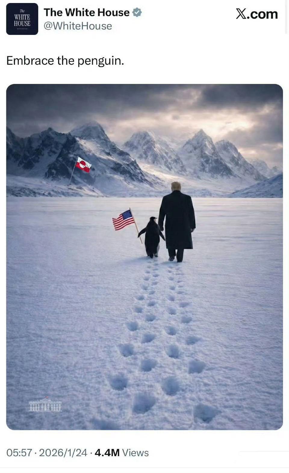 从自愿到被迫就差一根棍子，之前特朗普不断威胁要武力夺取格陵兰岛，甚至白宫还官方发