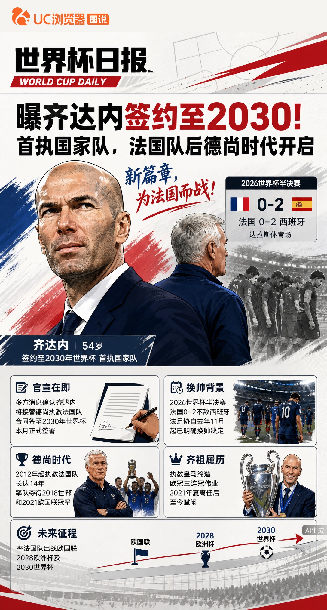 曝齐达内签约至2030！首执国家队，法国队后德尚时代开启