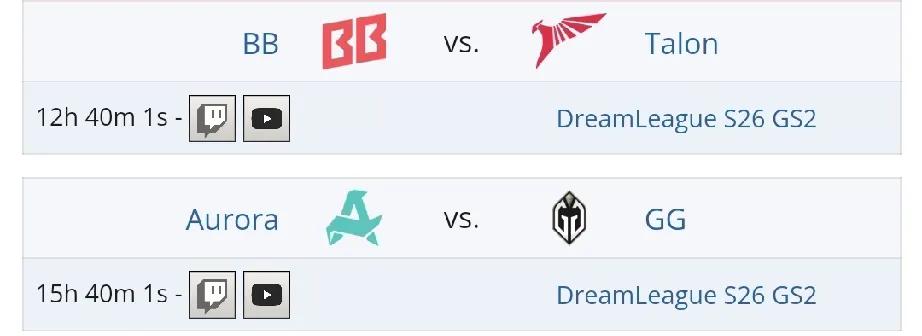 DOTA2:梦幻联赛S26第二轮加赛20:30TalonvsBB，赢者