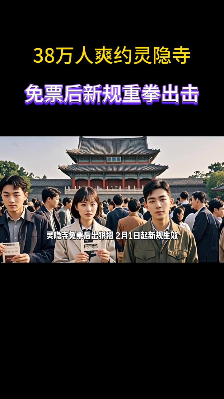 38万人爽约灵隐寺，免票后新规重拳出击。38万人爽约，灵隐寺免票后出狠招，2月