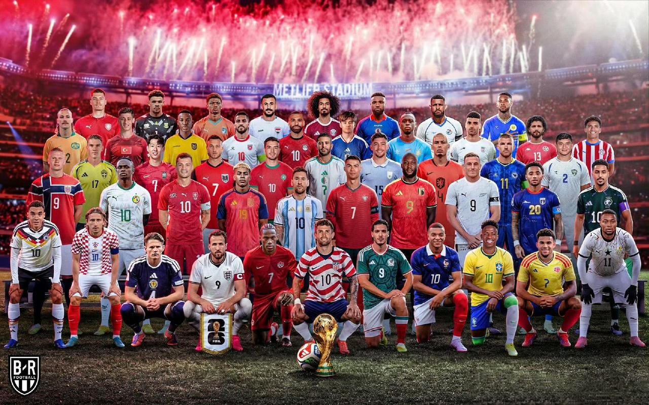 今年世界杯48个球队确定，这是各个国家的代表球星。阿根廷代表梅西，C位！
