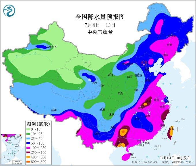 豆包说的天气预报：未来10天山东累计降水量超50毫米，鲁东南、半岛部分超100毫