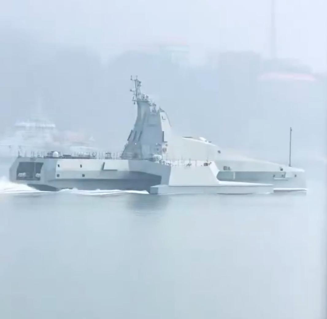 可飙到40节，还配大垂发！国产三体隐身大型无人艇终于海试了国产“虎鲸”（JA