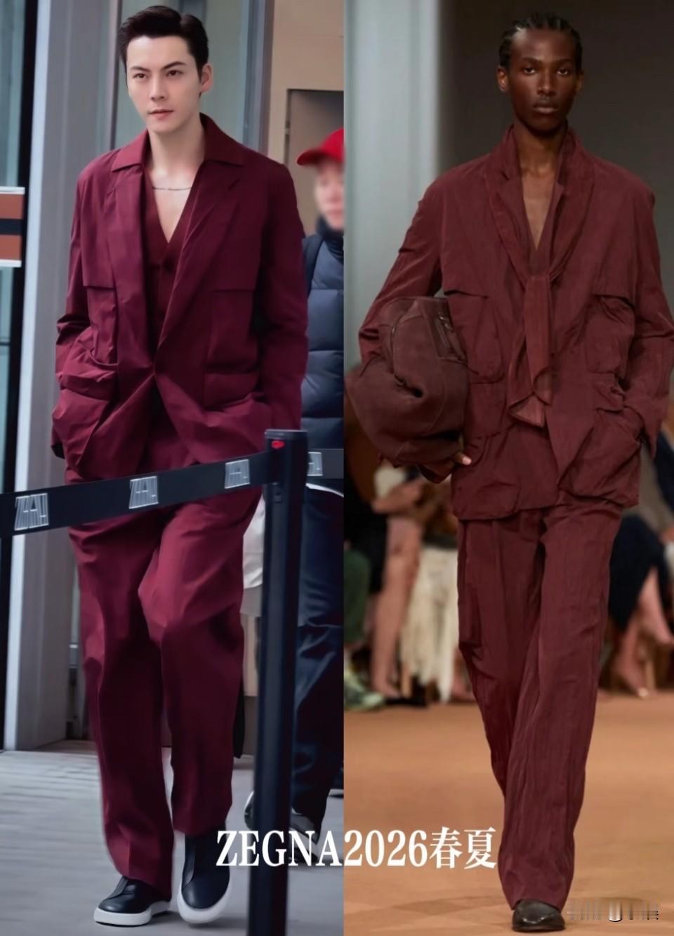 陈伟霆，这惊人的男模比例😍已经到达意大利米兰，换了一身！他真的把老钱风驾驭的淋
