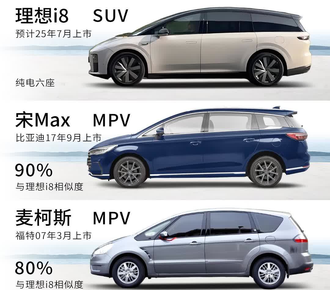 理想i系列本质上还是MPV图片来自电车网界可以说比亚迪宋MAX的造型很超