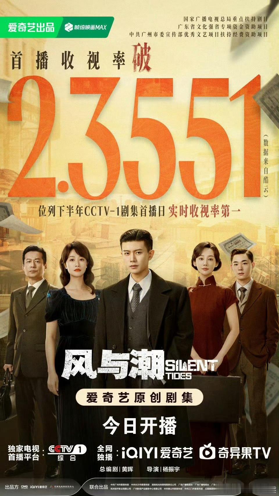 风与潮首日cvb破372822风与潮首播成绩破37万了！下半年第一！收视率13
