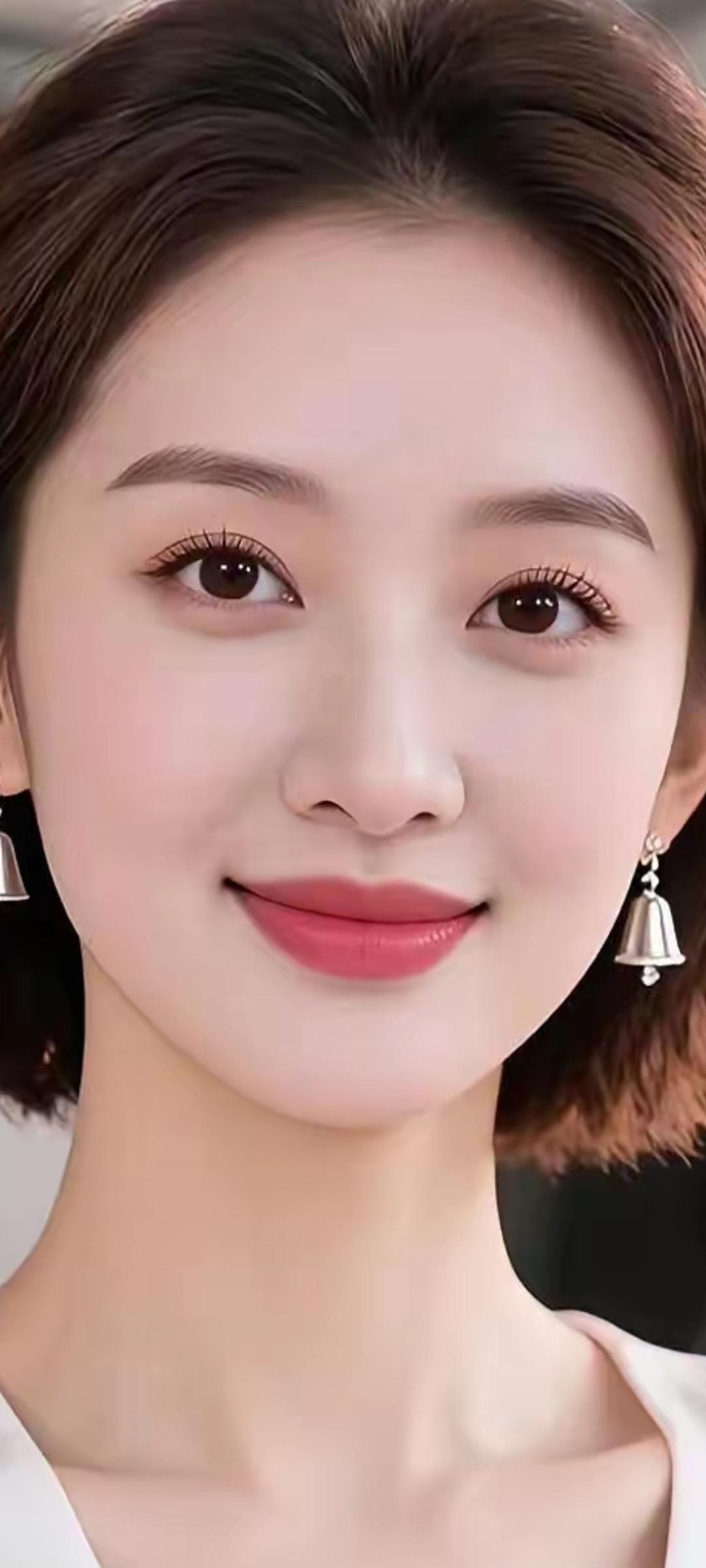 温柔甜美的微笑，搭配精致的耳环，散发迷人魅力！😊✨