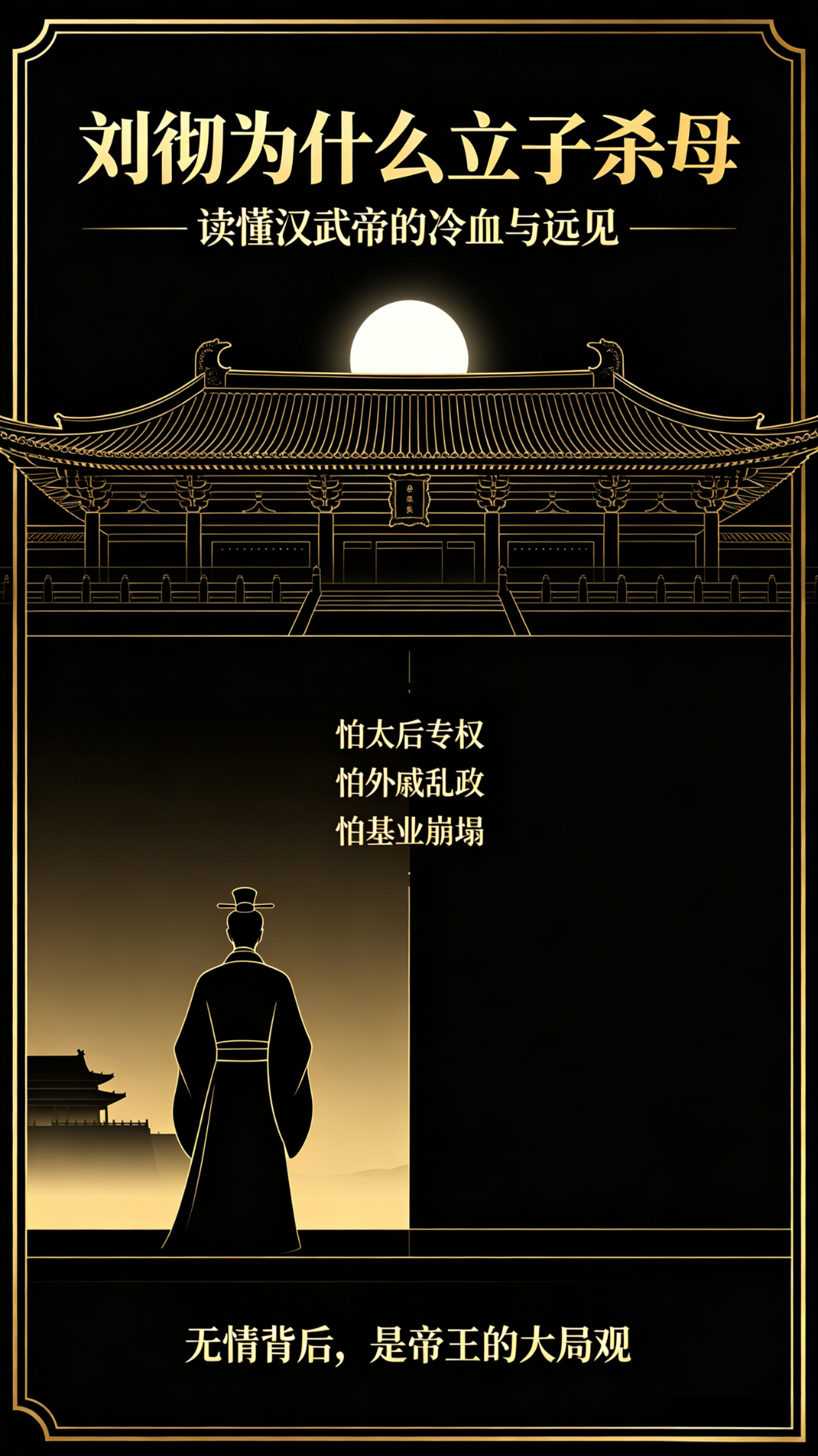 刘彻为什么执意立子杀母？看似残忍无情，实则是最清醒的帝王格局历史上最让人后背发凉的帝王操作，莫过于汉