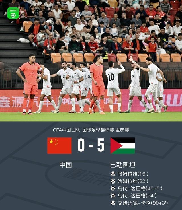 国足0：5输世界排名更低的巴勒斯坦，远比当年1：5负泰国让世界名帅卡马乔下课更让
