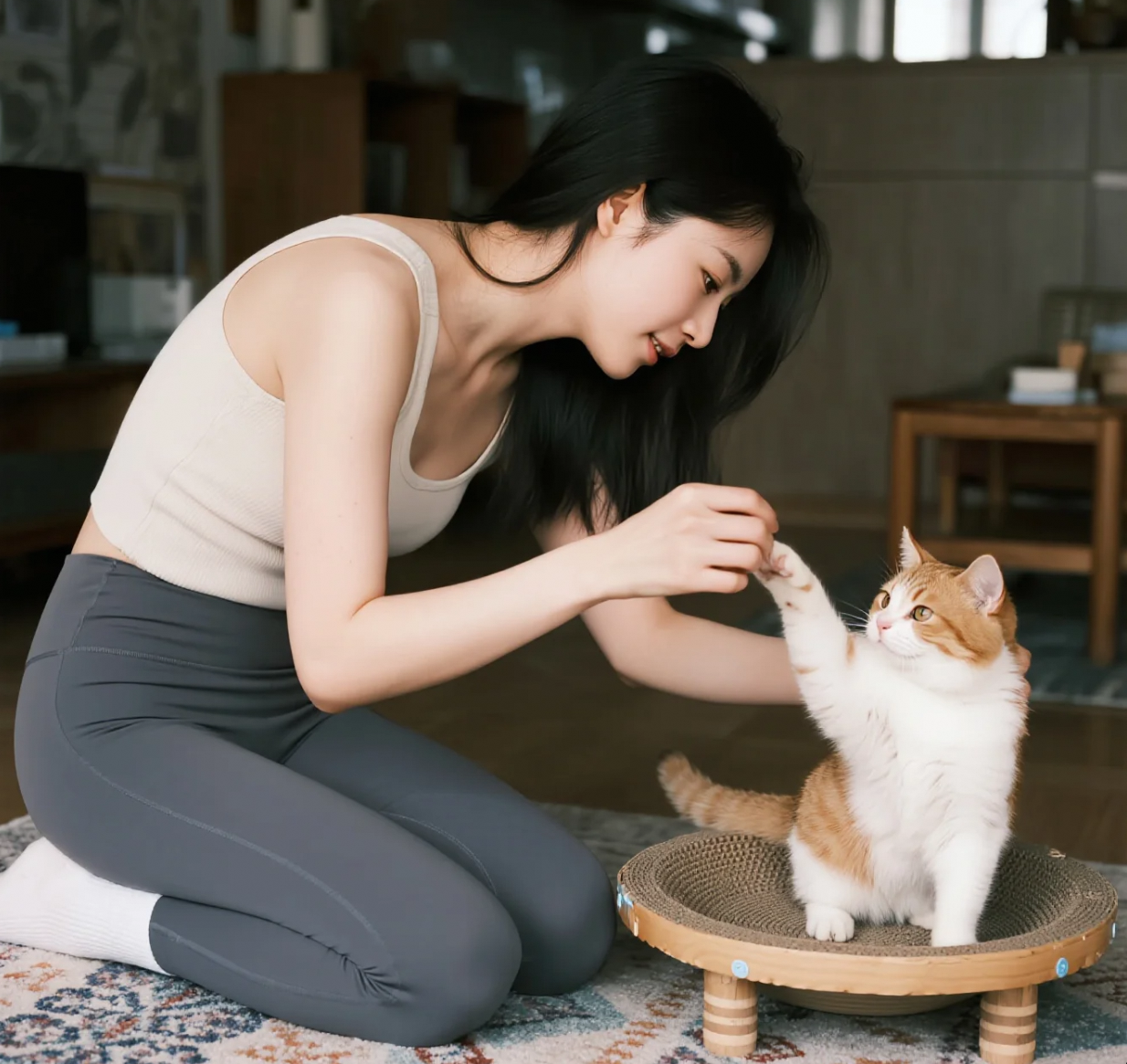 当你下班回家感到丧气时，来和小猫咪鼓个掌吧！