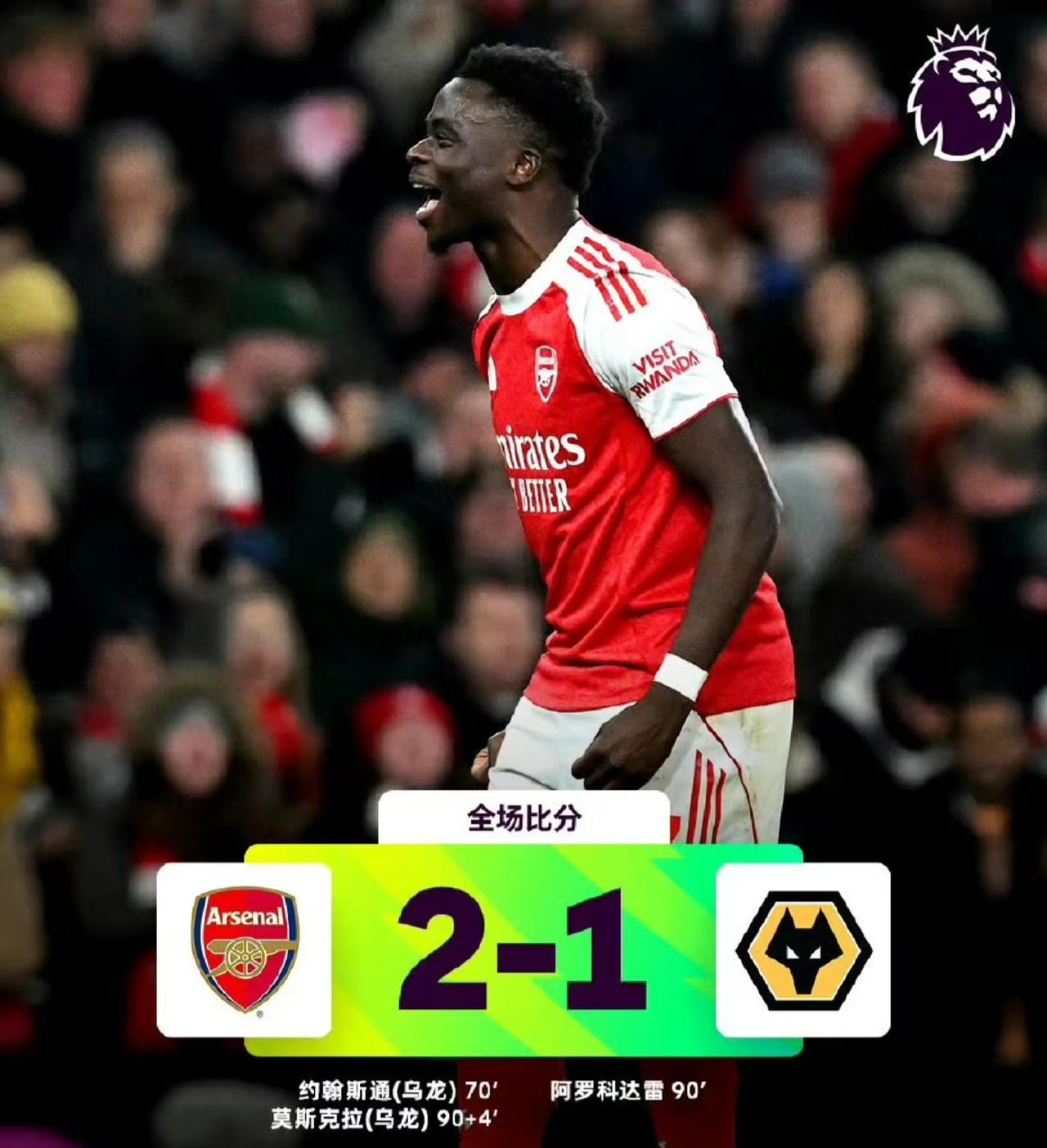 不得不说，阿森纳越来越拉胯了。主场打个2胜14负的鱼腩球队狼队也这么吃力，并且