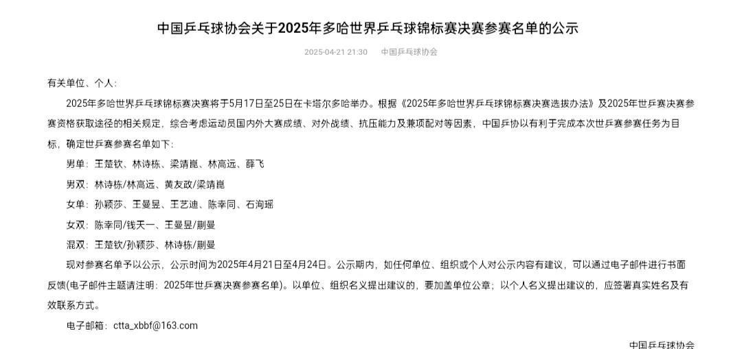 发现没有，多哈世乒赛又派出了混双莎头组合，看来通过这次的世界杯，教练组吸取教训，