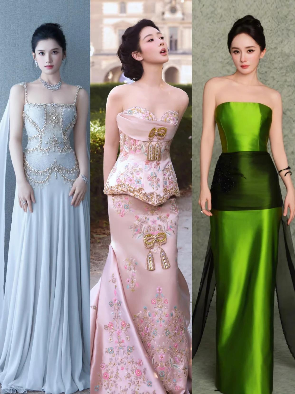 左边是张婧仪，1999年出生，身高168cm。中间是杨紫，1992年出生，身高