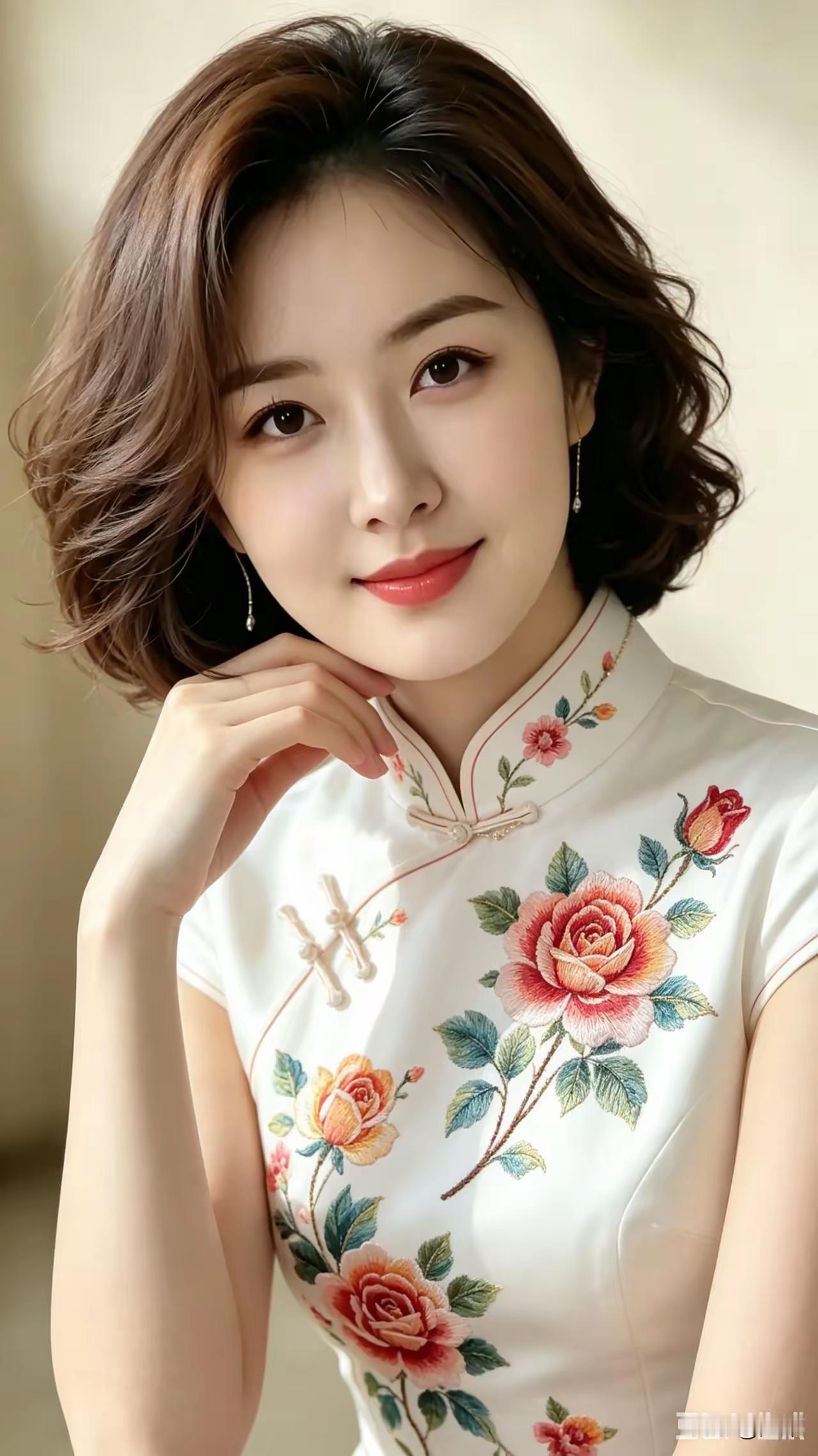 优雅东方美人，传统旗袍韵味十足