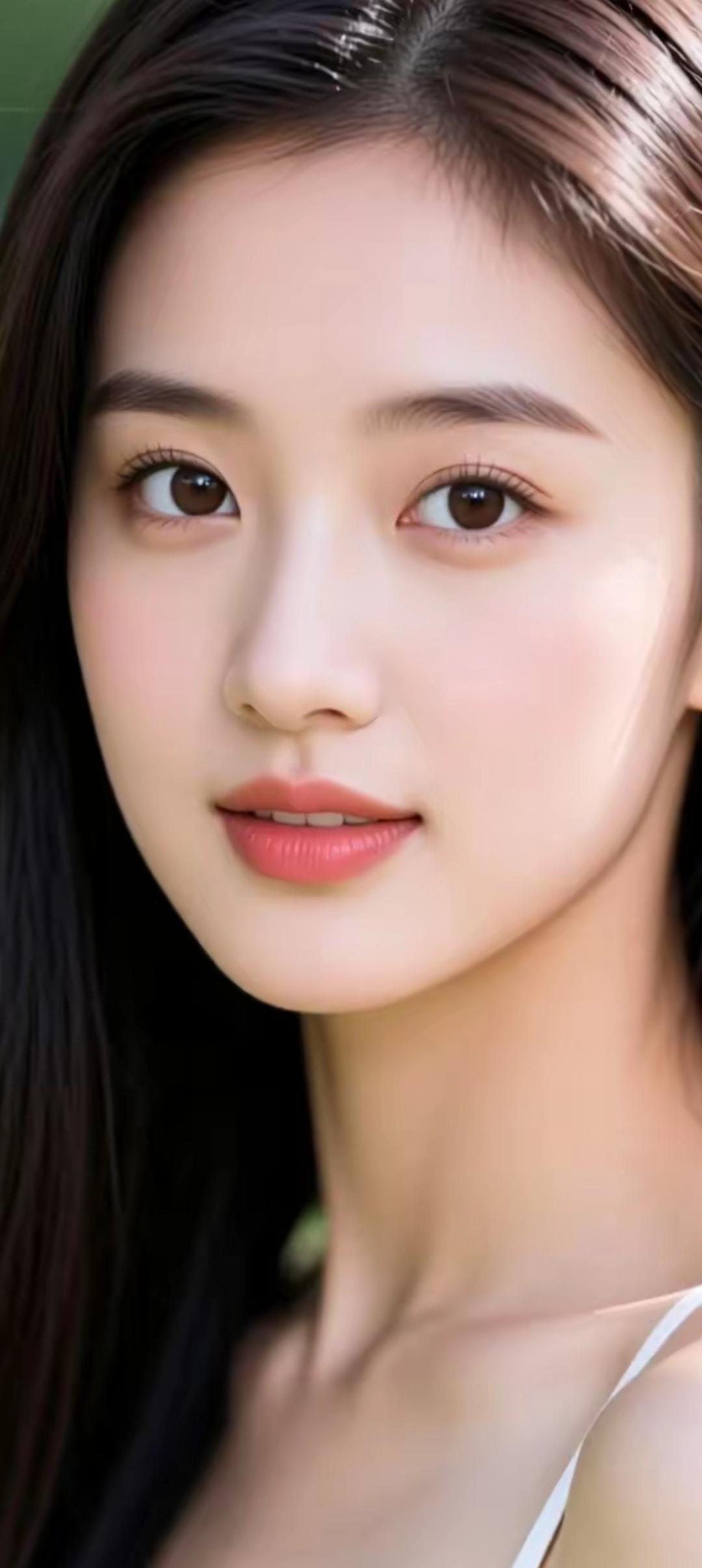 温柔甜美的少女，自然妆容，清新自然。