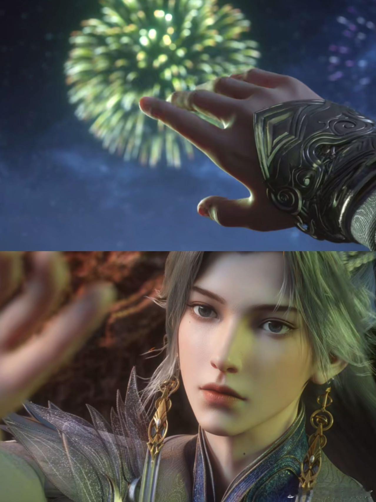 国漫烟花又有名场面了《山海经密码》里的这场烟花，是我近期看过最动人的国漫画面。江