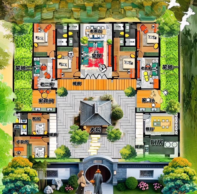 556㎡长的太草率了，在薄薄的一层纸，邂逅两块42㎡菜地，简直称得上绝顶自建房