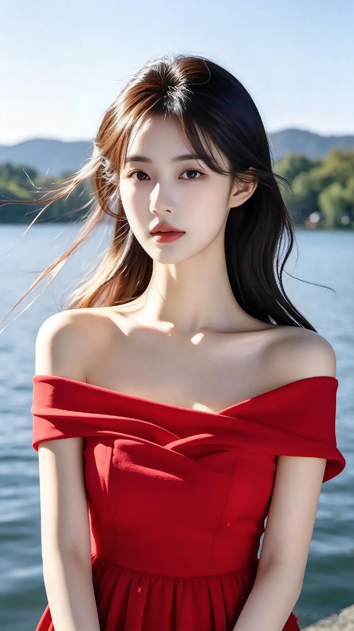 她是梦中的女神，温柔如水，灵动如风，让人心驰神往。美丽女神，温文尔雅，气质不