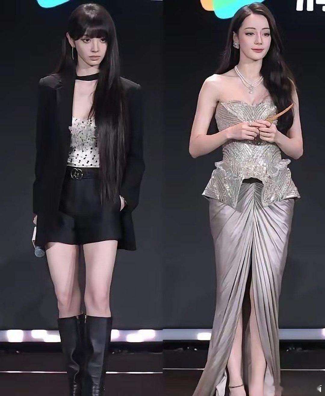 田曦薇和迪丽热巴，这两张脸放一块真是绝了