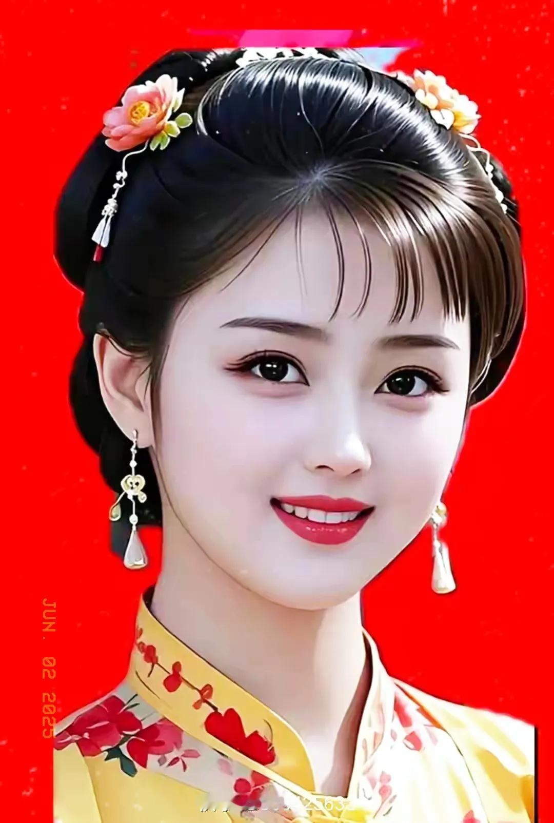“古风美女，花簪飘逸，红衣飘扬”🌸💃🏻