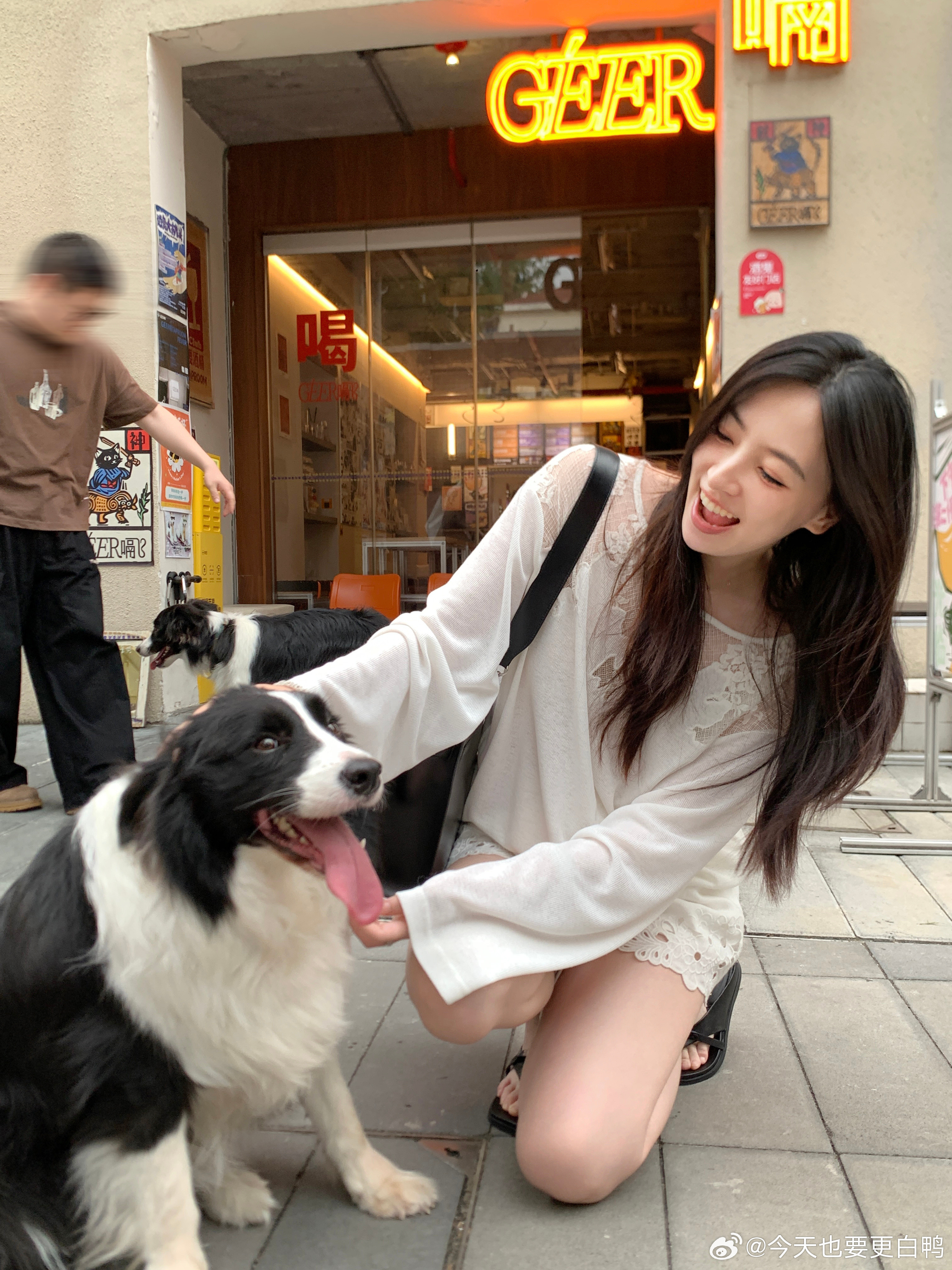 碰到狗子和心选裙子就会走不动路