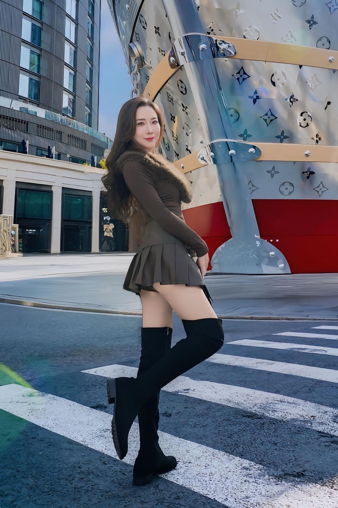 都市时尚风，红唇黑裙，都市女孩的魅力！