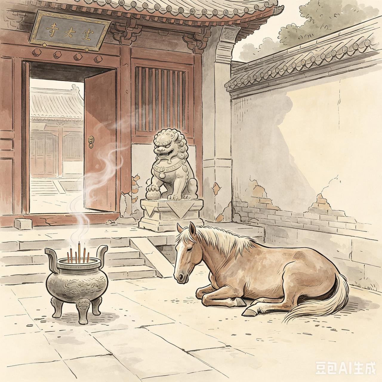话说从前有座庙，庙里发生过一件怪事。那天晚上，附近一户人家的媳妇在房间里顺利